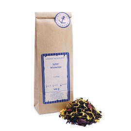 Schwarzer Tee lose Wintertee Mandeln, Orangen Johannisbeeren, Kokosnussflocken, Pfingstrosenblüten, Ringelblumen, Anis Schwarztee 250g