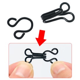 90 Pairs Sewing Hooks and Eyes Closure for Bra Clothing Trousers Skirt Jackets Fasteners Sewing DIY Craft,3 Sizes (Black and Silver)