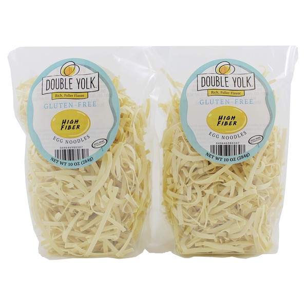 Double Yolk Gluten Free High Fiber Egg Noodles, 10 Ounce Bag (Pack of 2)