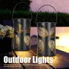 2Pcs Solar Hanging Lamp Wrought Iron Hollow LED Light for