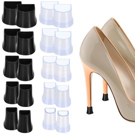 Vesaneae 10 Pairs of Heel Protectors, 5 Sizes High Heel Tip Covers, Heel Repair Set, Quiet Wear-Resistant, for Wedding Grass Outdoor