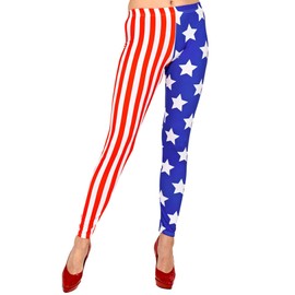 W WIDMANN MILANO Party Fashion - USA Women's American Flag Sports Costume Leggings