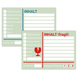 Universal XL Moving Stickers for Labelling Moving Boxes, Moving Labels for Better Organisation when Moving - Coloured Sticker Labels for More Overview (Mix of 50)