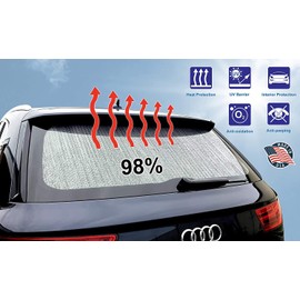 YelloPro Rear Tailgate Window Sunshade Custom Fit for 2006 2007 2008 2009 2010 2011 2012 Toyota RAV4 SUV, UV Reflector Sun Protection Accessories