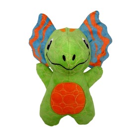 Bite Force - Durable & Strong Dog Toy Green Dino with Squeaker, Kevlar-Reinforced for Aggressive chewers.