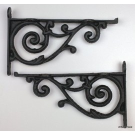 HomeOffice 2 Brackets Shelf Braces Iron Patio Garden Ornate