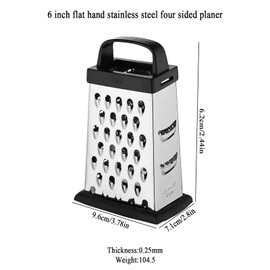 Xiuyer Grater, Cheese Grater, Kitchen Grater, Stainless Steel, 4-Sided Square Grater & Kitchen Grater, with Container, 4 Essential Kitchen Functions for Coarse, Medium, Fine and Slicing, Dishwasher