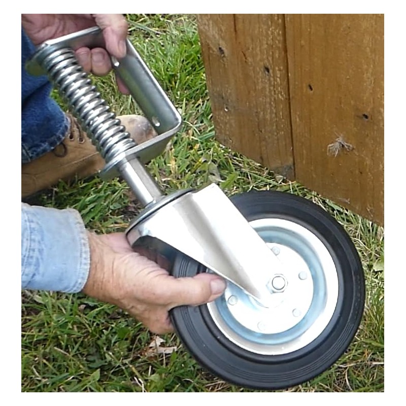 Tech Team #00884 8-Inch Spring-Loaded Gate Caster – Heavy Duty