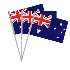 20 Pieces Australia Crank Flags for National Holiday Party Parades Hand Flag Sports Events Bar Decoration