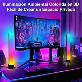 Barras de Luces LED Inteligente,Tira LED para TV,30CM RGB de Luz, Control de Aplicacion y Voz, 10 Modos de Escena, 4 Modo de Música,Lampara Gamer para Habitación Gaming,TV/PC