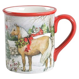 Certified International 22803SET4 Christmas on The Farm 18 oz. Mug, Set of 4 Assorted Designs, One Size, Multicolor