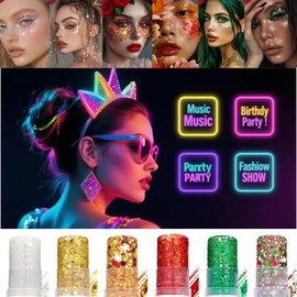 Face and Body Glitter Stick, Singer Concert Music Rave Festival Party Accessories Face Glitter for Women.(Gold)