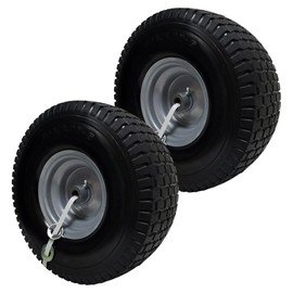 Proven Part 2-Pack No Flat Foam Front Tires and Rims 15x6-6 For Craftsman For MTD For Cub Cadet