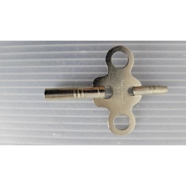 Swiss Vintage Clock Key Steel metal Double End Clock Hollow Barrel #300 Swiss Made