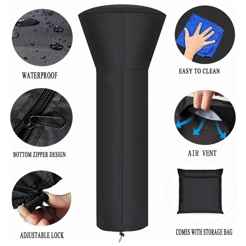 Patio Heater Covers Waterproof Dustproof UV Resistant Standing Garden Heater