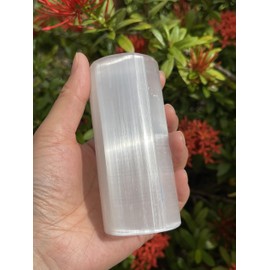 GAF TREASURES Selenite Cylinder Night Light, Selenite Crystal Nightlight Plugin, Selenite Polished Cylinder Harmonizer