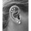 MODRSA Silver Cartilage Earring for Women Flat Back Hypoallergenic Earrings