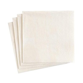 Caspari Moiré Paper Cocktail Napkins in Ivory - Four Packs of 20