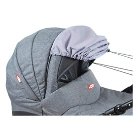 BABYLUX Sun Protection for Pushchair, Buggy, Baby Carrycot UV Protection, Roller Blind Function, Universal Sun Canopy, Adjustable (Grey)