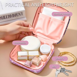 ADQWIOVL Travel Makeup Bag, Cute Cosmetic Bag Toiletry Bag for Women, Mini Make Up Pouches, Purse Cosmetic Organizer Cute Blue kangaroo