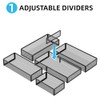 Marbrasse 5 Pack Desk Drawer Organizer Set with Adjustable Divider