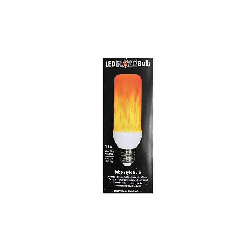 EZ-Illuminations Tube-Style LED Flame Bulb - 1.5W Warm White
