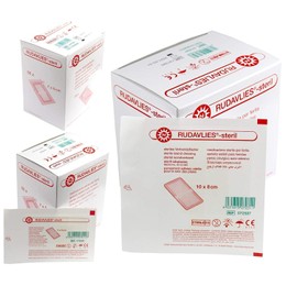 Rudavlies Sterile Plaster Set by Nobamed Including Medi-Inn Storage Box (100 Pieces 7 x 5 cm + 50 Pieces 10 x 8 cm)