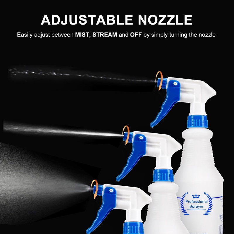 Plastic Spray Bottle, Empty Spray Bottles (2 Pack 24 Oz),