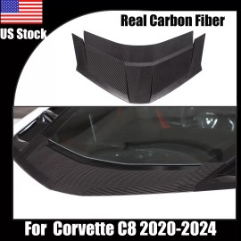 autopart2021 Real Carbon Fiber Rear Window Decklid Hatch Trim Cover For C8 corvette Coupe