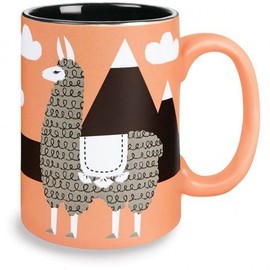 Kitsch'n Glam 16 Oz Mug, Llama, Coral