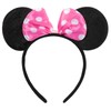 CHuangQi Mouse Ears Headband with Shiny Bow, Double-sided Sequins Glitter