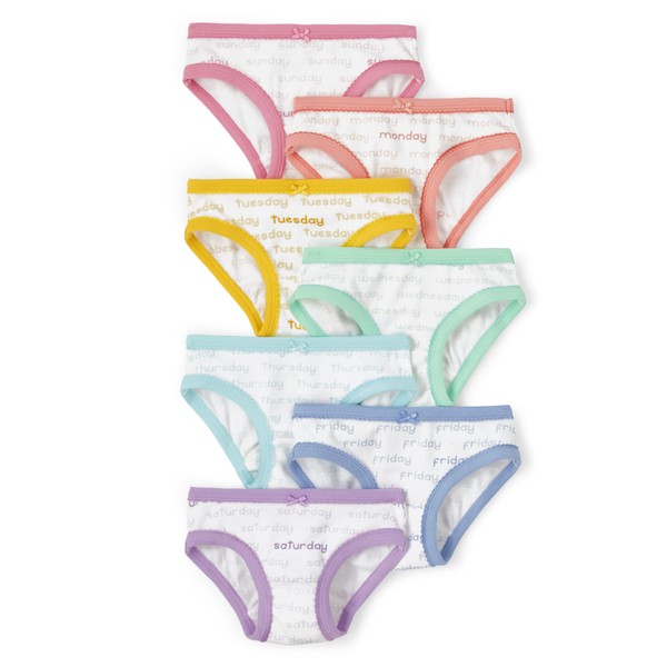 Gymboree Girls and Toddler Cotton Brief Underwear, Multi/White 7 Pack,
