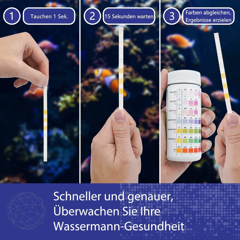 7 in 1 Aquarium Test Strips, 100 Strips Aquarium Test