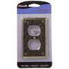 Amerelle 65DAB Filigree Wallplate, 1 Duplex, Antique Brass