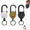 3 Pack Heavy Duty Retractable Keychain Retractable Lanyard with 60cm