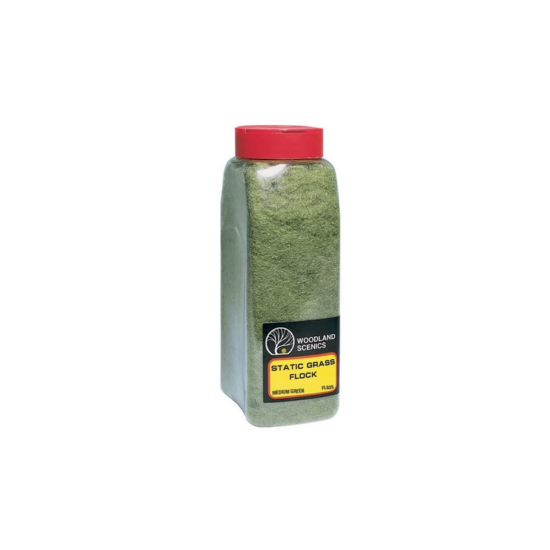 Static Grass Flock Shaker, Medium Green/57.7 in3