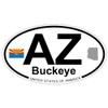US Decal, Inc. Buckeye, Arizona Oval Sticker with State Flag