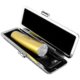 Titanium Blast Gold Titanium Real Seal Bank Stamp Titanium Stamp Set of 1 Name Stamp Stamp [Blast Titanium Case Included, 10.5-18.0 mm] (16.5 mm)