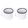 Madacha 2 Large Metal-Enamelled Mugs - White - 400 ml