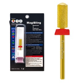 MagiBling Small Barrel Nail Drill Bits Round Top, 3/32'' Safety Tungsten Carbide Bits, Two-way Rotation, Suitable for Manicure Pedicure Cuticle Gel Polishing, Technicians Bits, Grit: Fine.