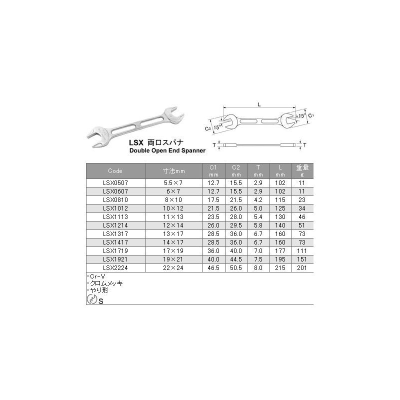 Ash and Tool Spear Shape Both mouth Spanner 12 mm