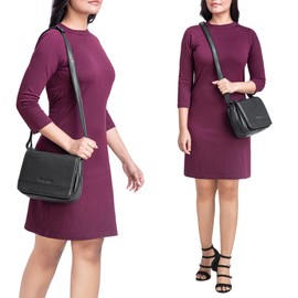 STILORD 'Malou' Elegant Leather Handbag Women's Shoulder Bag Wide Vintage Leather Bag for Going Out Classic Evening Bag Women Genuine Leather, black, shoulder bag