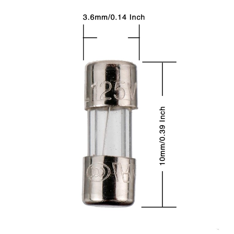 BOJACK Christmas Light Fuses Fast-Blow Glass Fuses Assortment Kit 3.6x10mm