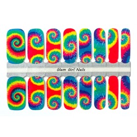 Glam Girl Nails Tie Dye Nail Polish Strips / Nail Wraps / Nail Sticker