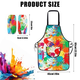 Ntwdby Children's Painting Apron for 6-12 Years Girls Boys, Waterproof Painting Coat Children with Sleeves and Pockets, Apron Children, Craft Apron Children for School Art Painting Cooking