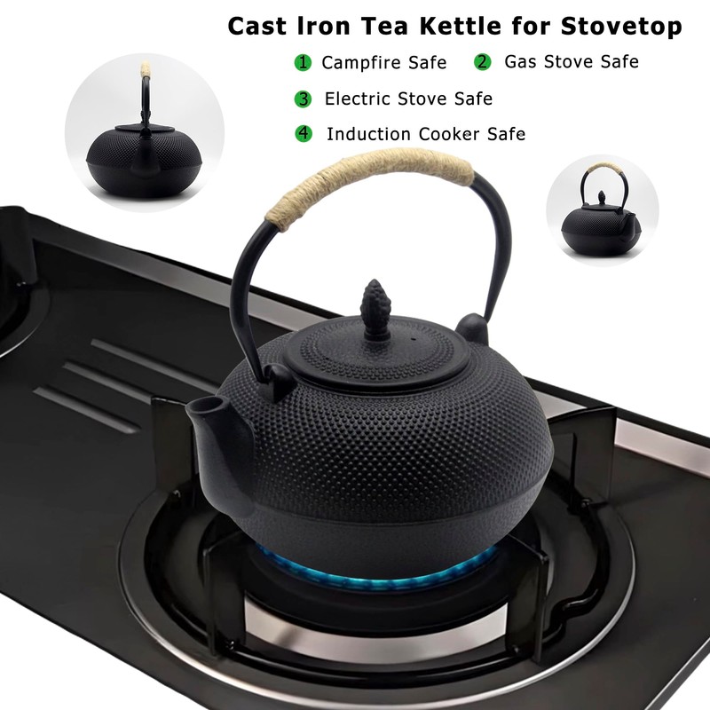 101oz/3000ml Extra Large and Heavy Cast Iron Teapot for 6