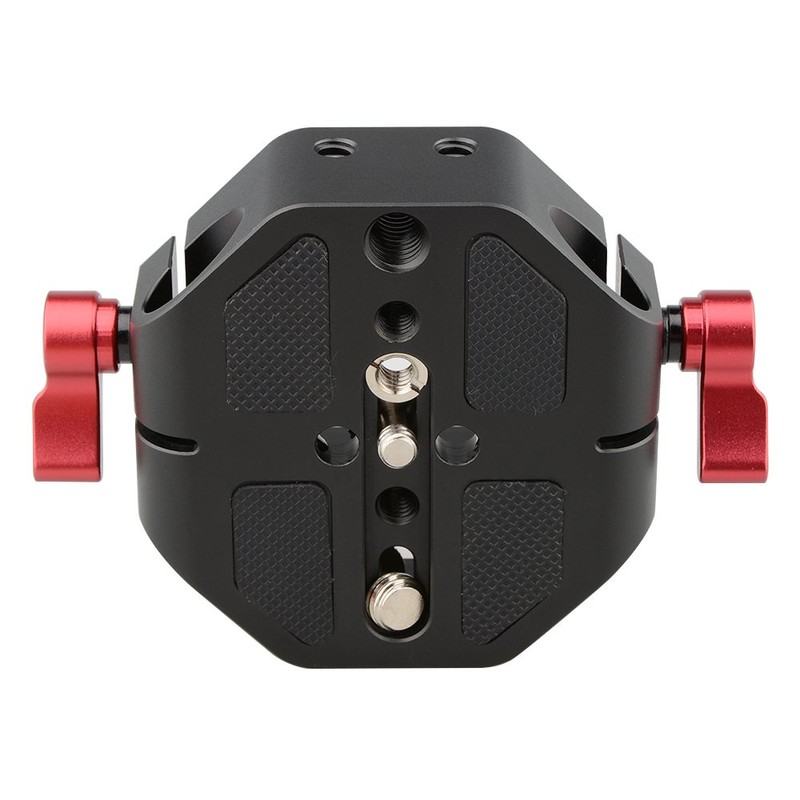 CAMVATE Camera 15mm Rod Type Universal Baseplate for Canon C100/300/500(Red)