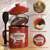Bacon Grease Container With Strainer, 46OZ Large Enamel Grease Container,