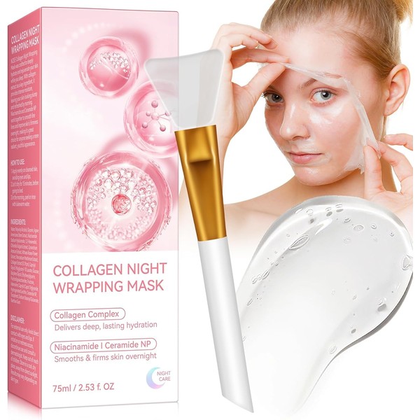 Collagen Night Wrapping Mask, Peel Off Collagen Mask for the