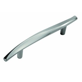 Hickory Hardware 1 Pack Solid Core Kitchen Cabinet Pulls, Luxury Cabinet Handles, Hardware for Doors & Dresser Drawers, 3 Inch Hole Center, Satin Nickel, Surge Collection